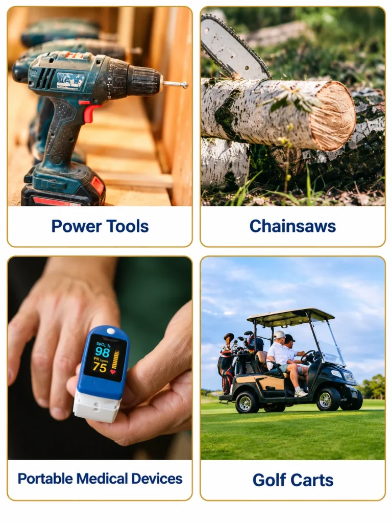 Custom 18650 battery pack applications: power tools, chainsaws, portable medical devices and golf carts