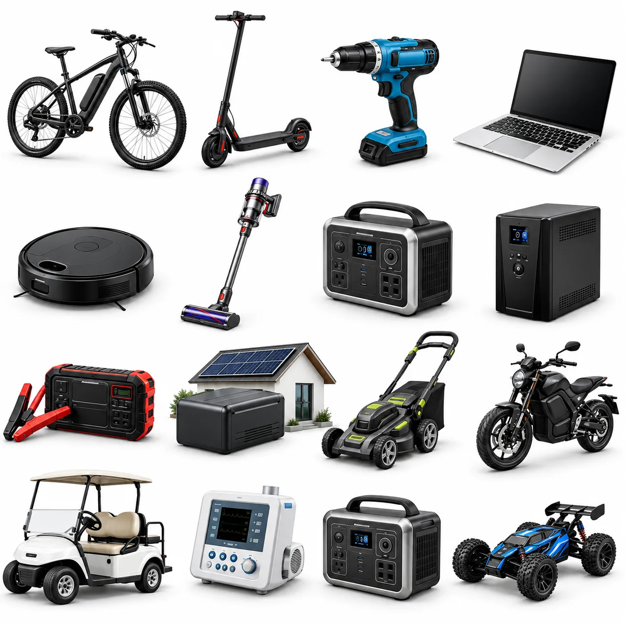 Portable equipment powered by custom lithium-ion battery packs
